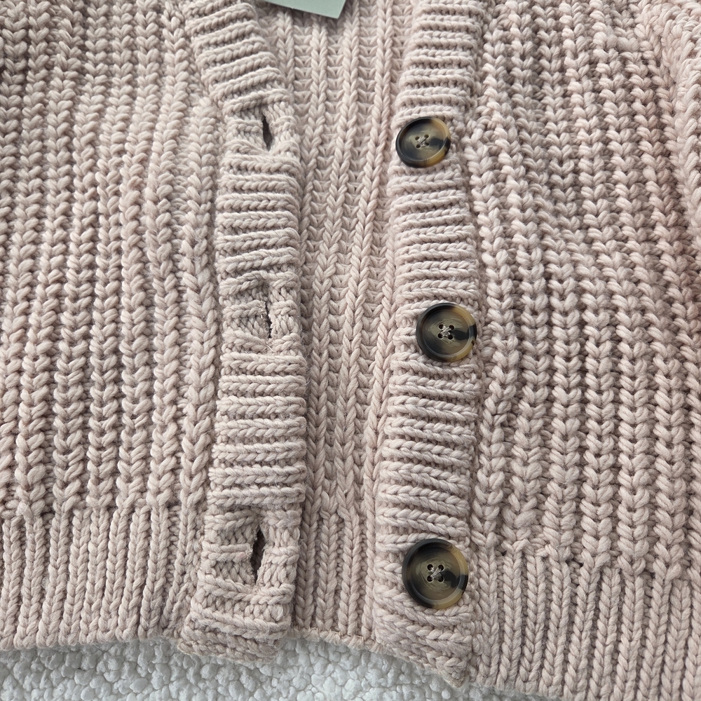 H&M Size Small Chunky Knit Pink Cardigan Sweater New - Picture 2 of 6